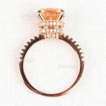 Load image into Gallery viewer, 4CT Solitaire Morganite Ring in 18K Rose Gold