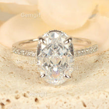 Load image into Gallery viewer, 4CT Oval Cut Solitaire Engagement Ring in 925 Sterling Silver