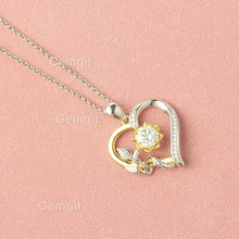 Load image into Gallery viewer, 1CT Moissanite Heart Flower Necklace in 925 Sterling Silver