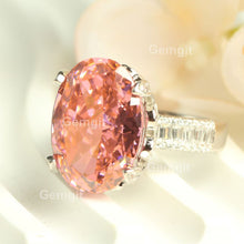 Load image into Gallery viewer, Vintage 18CT Oval Morganite Crushed Ice Ring for Women|13*18mm