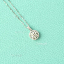 Load image into Gallery viewer, 1CT/2CT/3CT/4CT/5CT/10CT Moissanite Round Halo Necklace