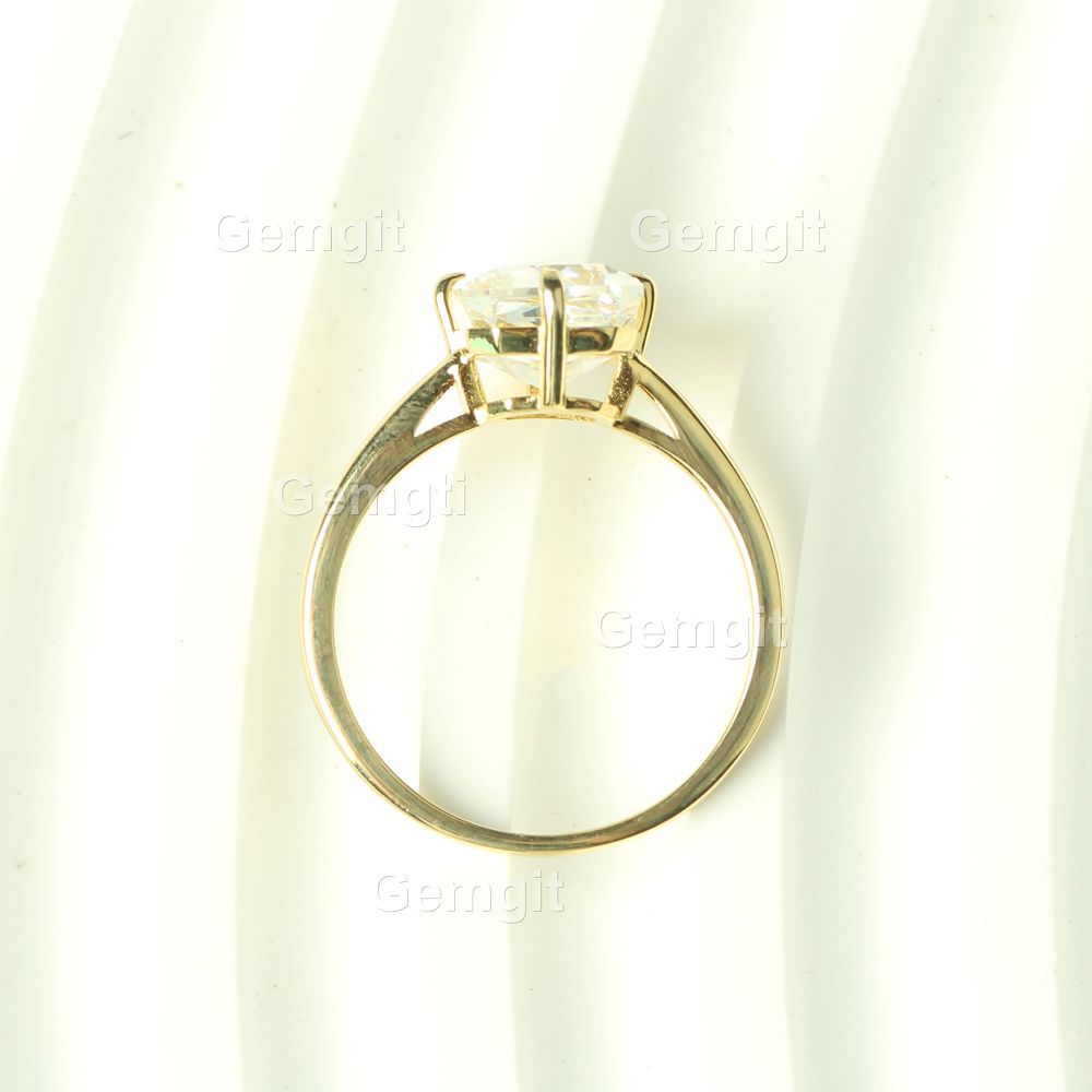 4CT Solitaire Radiant Cut Engagement Ring for Women|Gold Color