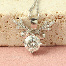 Load image into Gallery viewer, 1CT Moissanite Deer Necklace for Women in 925 Sterling Silver