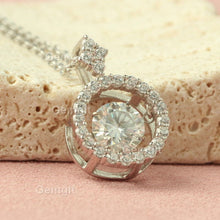 Load image into Gallery viewer, 1CT Moving Twinkle Halo Round Moissanite Necklace for Women