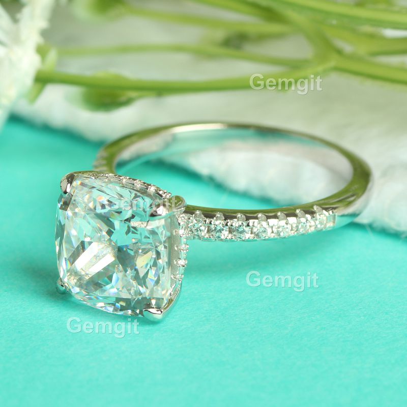 Classic 5CT Solitaire Cushion Engagement Ring|10*10mm