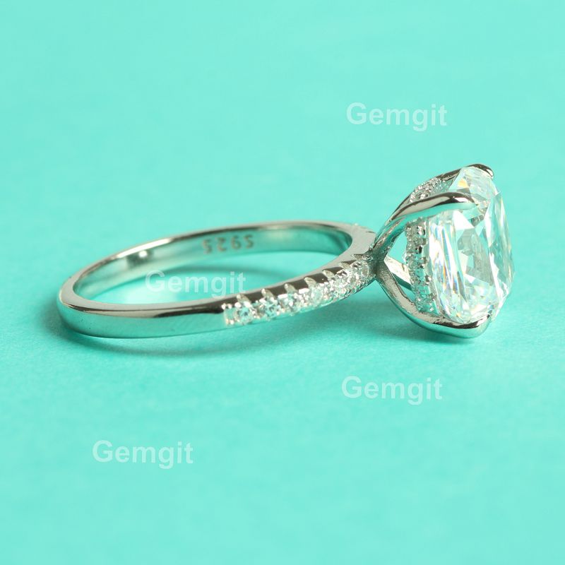 Classic 5CT Solitaire Cushion Engagement Ring|10*10mm