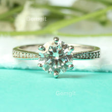 Load image into Gallery viewer, 1CT 2CT 3CT Moissanite Solitaire Round Engagement Ring in 925 Sterling Silver for Women
