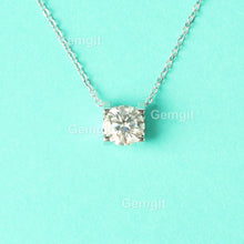 Load image into Gallery viewer, 1CT 2CT Moissanite 4 Paw Round Solitaire Necklace in 925 Sterling Silver for Women - Rose Gold/White Gold