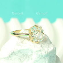 Load image into Gallery viewer, 4CT Solitaire Radiant Cut Engagement Ring for Women|Gold Color
