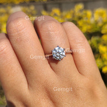 Load image into Gallery viewer, 1CT 2CT 3CT Moissanite Women Solitaire Round Engagement Ring in 925 Sterling Silver
